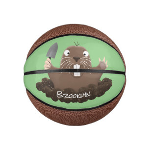 Funny Taschengopher Graben Cartoon Illustration Mini Basketball
