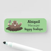 Funny Taschengopher Graben Cartoon Illustration Namensschild (Beispiel)