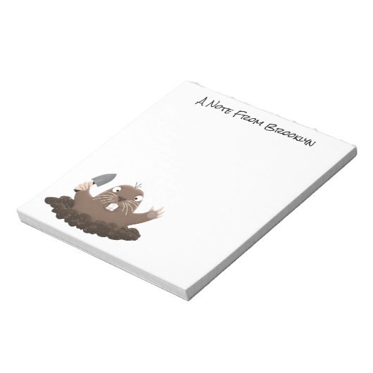 Funny Taschengopher Graben Cartoon Illustration Notizblock (Rotiert)