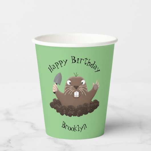 Funny Taschengopher Graben Cartoon Illustration Pappbecher (Vorderseite)