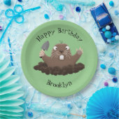 Funny Taschengopher Graben Cartoon Illustration Pappteller (Party)