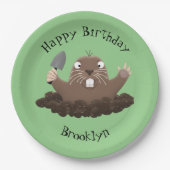 Funny Taschengopher Graben Cartoon Illustration Pappteller (Vorderseite)