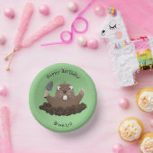 Funny Taschengopher Graben Cartoon Illustration Pappteller (Party)