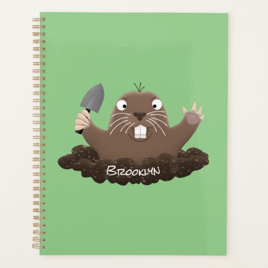 Funny Taschengopher Graben Cartoon Illustration Planer (Vorderseite)