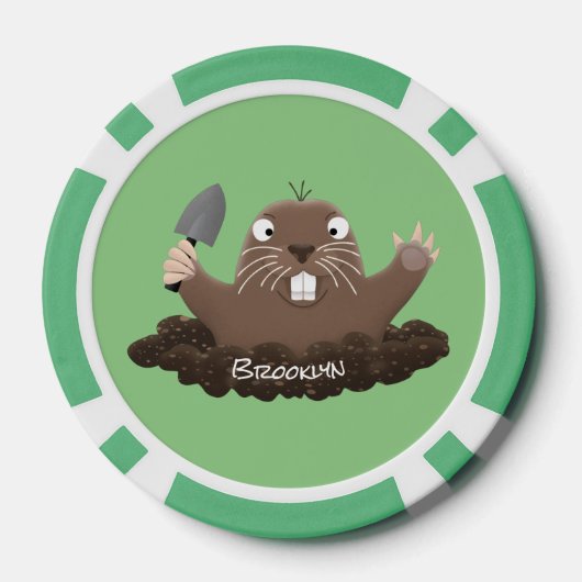 Funny Taschengopher Graben Cartoon Illustration Pokerchips (Rückseite)