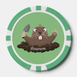 Funny Taschengopher Graben Cartoon Illustration Pokerchips