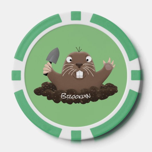 Funny Taschengopher Graben Cartoon Illustration Pokerchips (Vorderseite)
