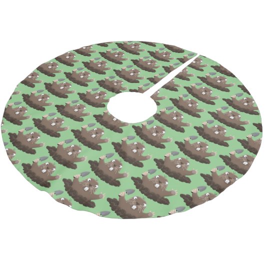 Funny Taschengopher Graben Cartoon Illustration Polyester Weihnachtsbaumdecke (Schrägansicht)