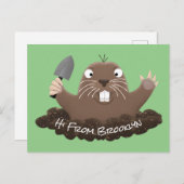 Funny Taschengopher Graben Cartoon Illustration Postkarte (Vorne/Hinten)