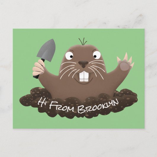 Funny Taschengopher Graben Cartoon Illustration Postkarte (Vorderseite)
