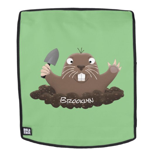 Funny Taschengopher Graben Cartoon Illustration Rucksack (Abnehmbare Front)