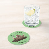 Funny Taschengopher Graben Cartoon Illustration Runder Pappuntersetzer (Vor Ort)