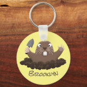Funny Taschengopher Graben Cartoon Illustration Schlüsselanhänger (Vorderseite)