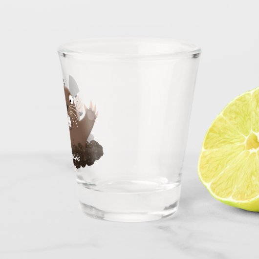 Funny Taschengopher Graben Cartoon Illustration Schnapsglas (Rechts)
