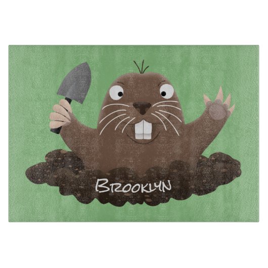 Funny Taschengopher Graben Cartoon Illustration Schneidebrett (Vorderseite)