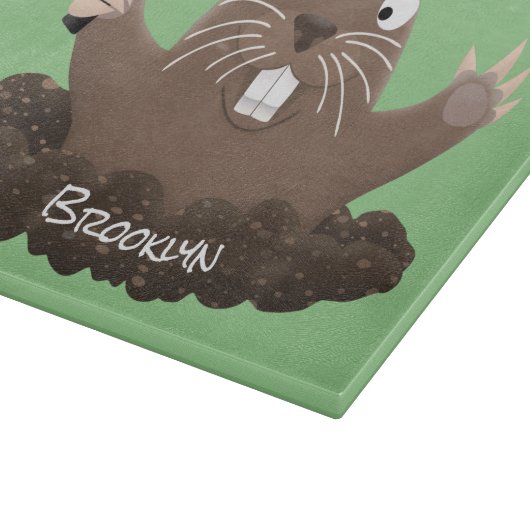 Funny Taschengopher Graben Cartoon Illustration Schneidebrett (Ecke)