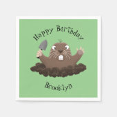 Funny Taschengopher Graben Cartoon Illustration Serviette (Vorderseite)