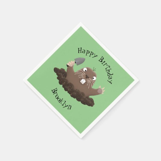 Funny Taschengopher Graben Cartoon Illustration Serviette (Ecke)