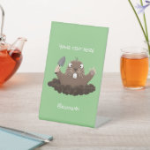 Funny Taschengopher Graben Cartoon Illustration Sockelschild (In SItu)