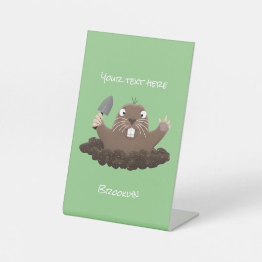 Funny Taschengopher Graben Cartoon Illustration Sockelschild (Vorderseite)