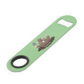 Funny Taschengopher Graben Cartoon Illustration Speed Flaschenöffner (Vorderseite Schrägansicht)