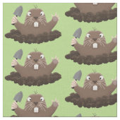 Funny Taschengopher Graben Cartoon Illustration Stoff (Nahaufnahme)