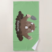 Funny Taschengopher Graben Cartoon Illustration Strandtuch (Vorderseite)