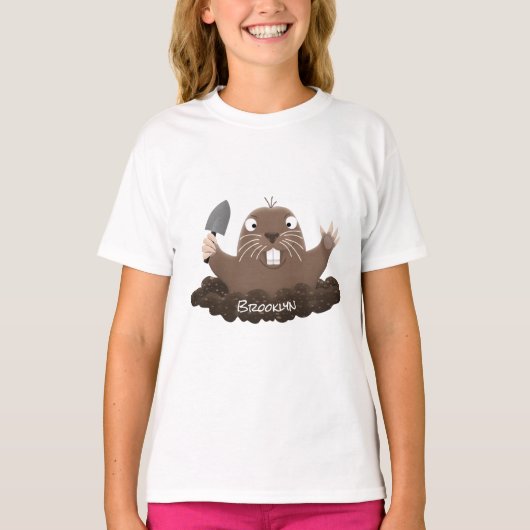 Funny Taschengopher Graben Cartoon Illustration T-Shirt (Vorderseite)