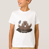 Funny Taschengopher Graben Cartoon Illustration T-Shirt (Vorderseite)