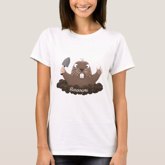 Funny Taschengopher Graben Cartoon Illustration T-Shirt (Vorderseite)