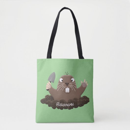 Funny Taschengopher Graben Cartoon Illustration Tasche (Vorderseite)