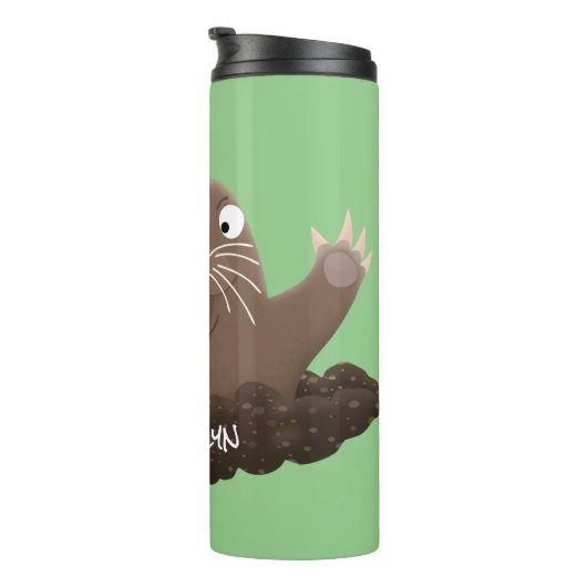 Funny Taschengopher Graben Cartoon Illustration Thermosbecher (Nach rechts gedreht)