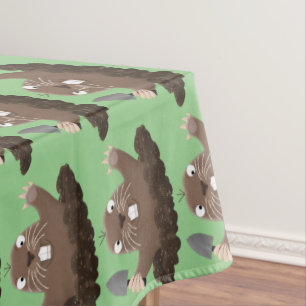 Funny Taschengopher Graben Cartoon Illustration Tischdecke