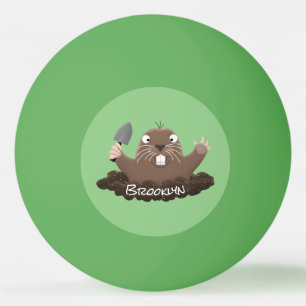 Funny Taschengopher Graben Cartoon Illustration Tischtennisball