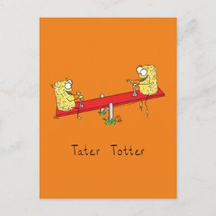 Funny Tater Tots Teeter Totter Kinder Postkarte