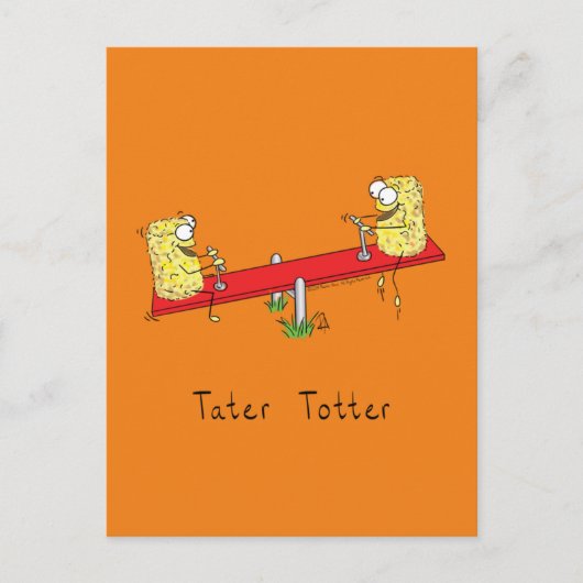 Funny Tater Tots Teeter Totter Kinder Postkarte (Vorderseite)