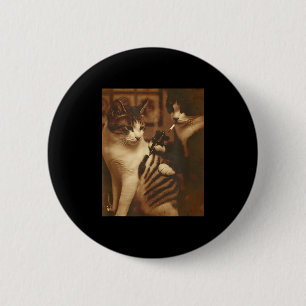 Funny Tattoo Cat Meme Inked Kitty Spaß für Katze L Button