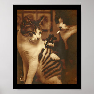 Funny Tattoo Cat Meme Inked Kitty Spaß für Katze L Poster
