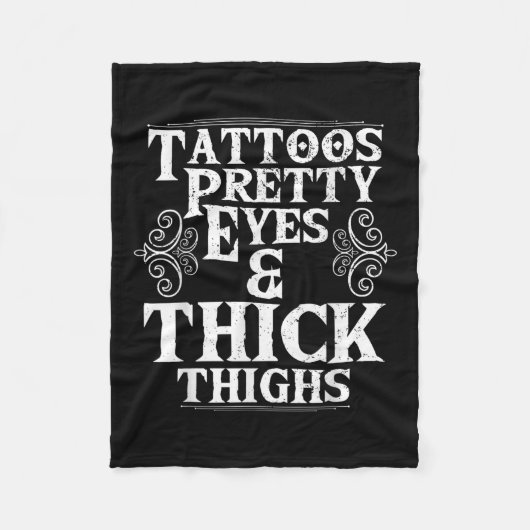 Funny Tattoos Hübsche Augen dick Oberschenkel Gesc Fleecedecke (Vorderseite)