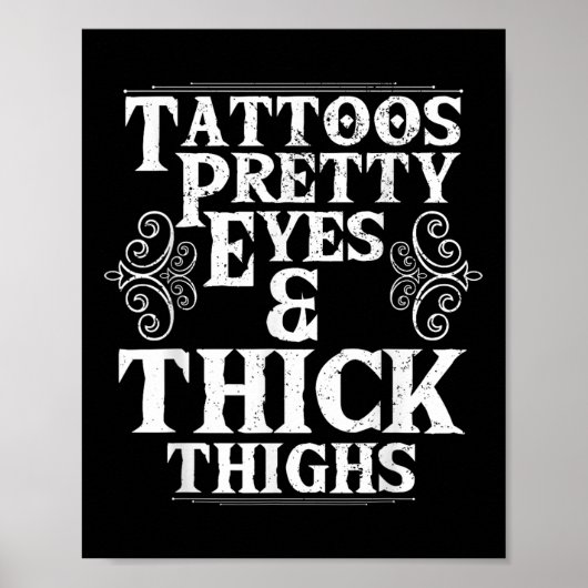 Funny Tattoos Hübsche Augen dick Oberschenkel Gesc Poster (Vorne)