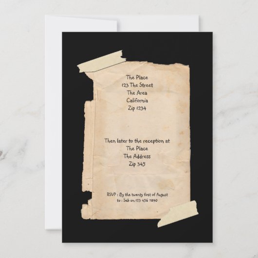 Funny Tatty Paper Spaß Wedding Einladung (Rückseite)