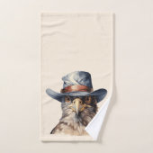 Funny Taube mit Cowboy-Hut, Aquarell Badhandtuch Set (Handtuch)