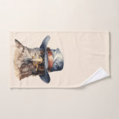 Funny Taube mit Cowboy-Hut, Aquarell Badhandtuch Set (Handtuch)