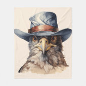 Funny Taube mit Cowboy-Hut, Aquarell Fleecedecke (Vorderseite)