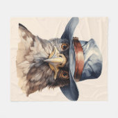 Funny Taube mit Cowboy-Hut, Aquarell Fleecedecke (Vorderseite (Horizontal))