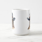 Funny Taube mit Cowboy-Hut, Aquarell Kaffeetasse (Mittel)