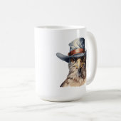 Funny Taube mit Cowboy-Hut, Aquarell Kaffeetasse (VorderseiteRechts)