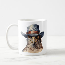 Funny Taube mit Cowboy-Hut, Aquarell Kaffeetasse