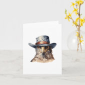 Funny Taube mit Cowboy-Hut, Aquarell Karte (Gelbe Blume)