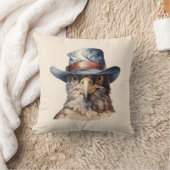 Funny Taube mit Cowboy-Hut, Aquarell Kissen (Decke)